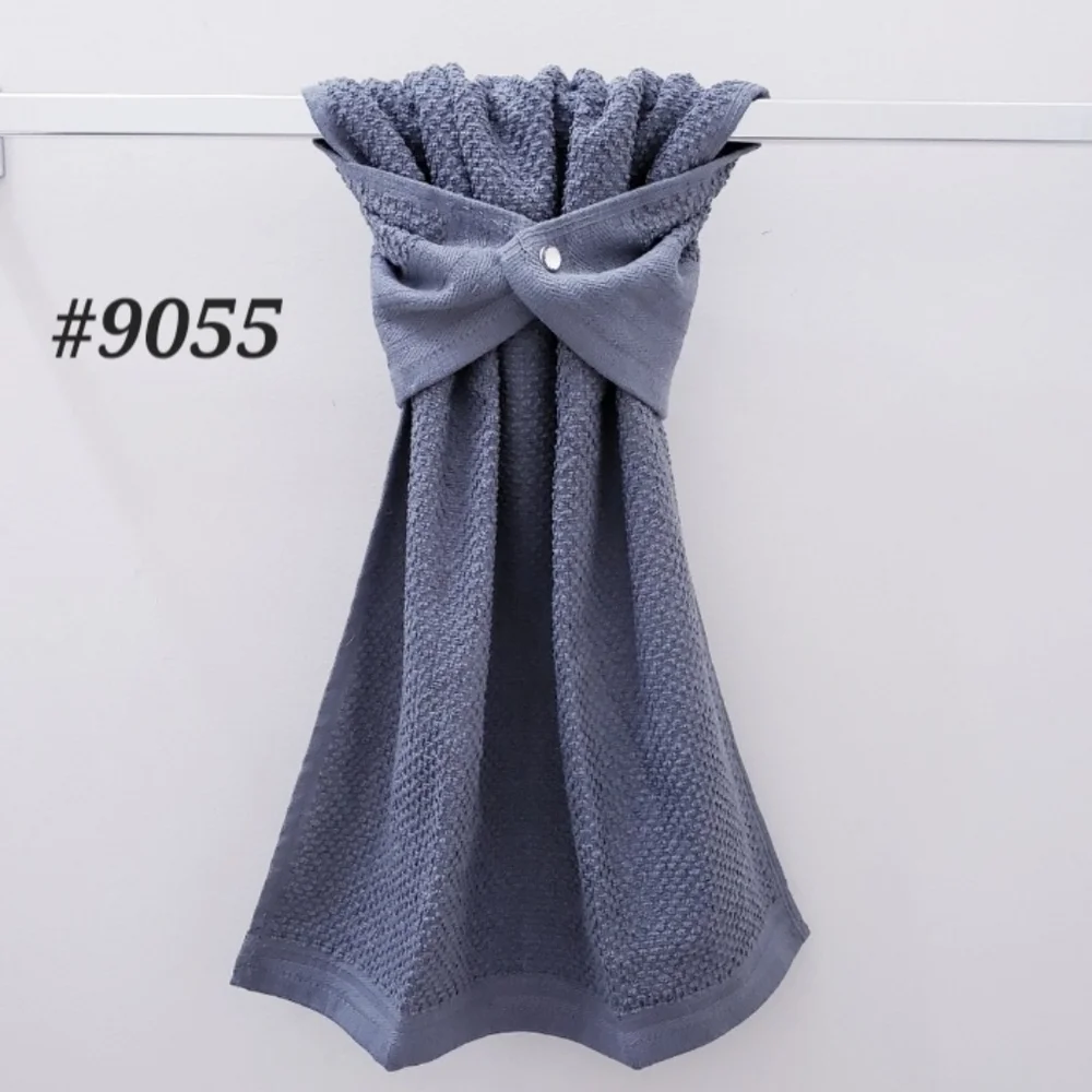 NEW! #9055-C ■SOLID GRAY Hang'N'Snap HAND Towel 🤍Select snap